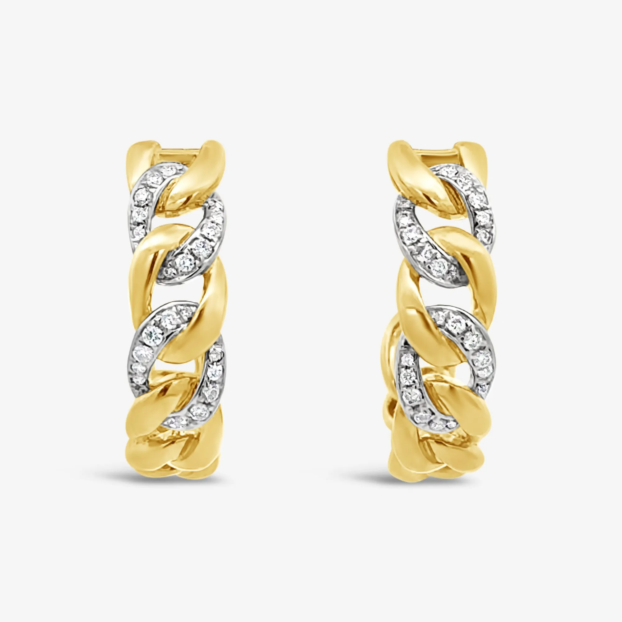 Havana Link Diamond Hoop Earrings