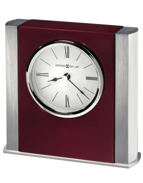 Howard Miller Manheim Tabletop Clock - Silver-Tone - Rosewood Hall - White Dial