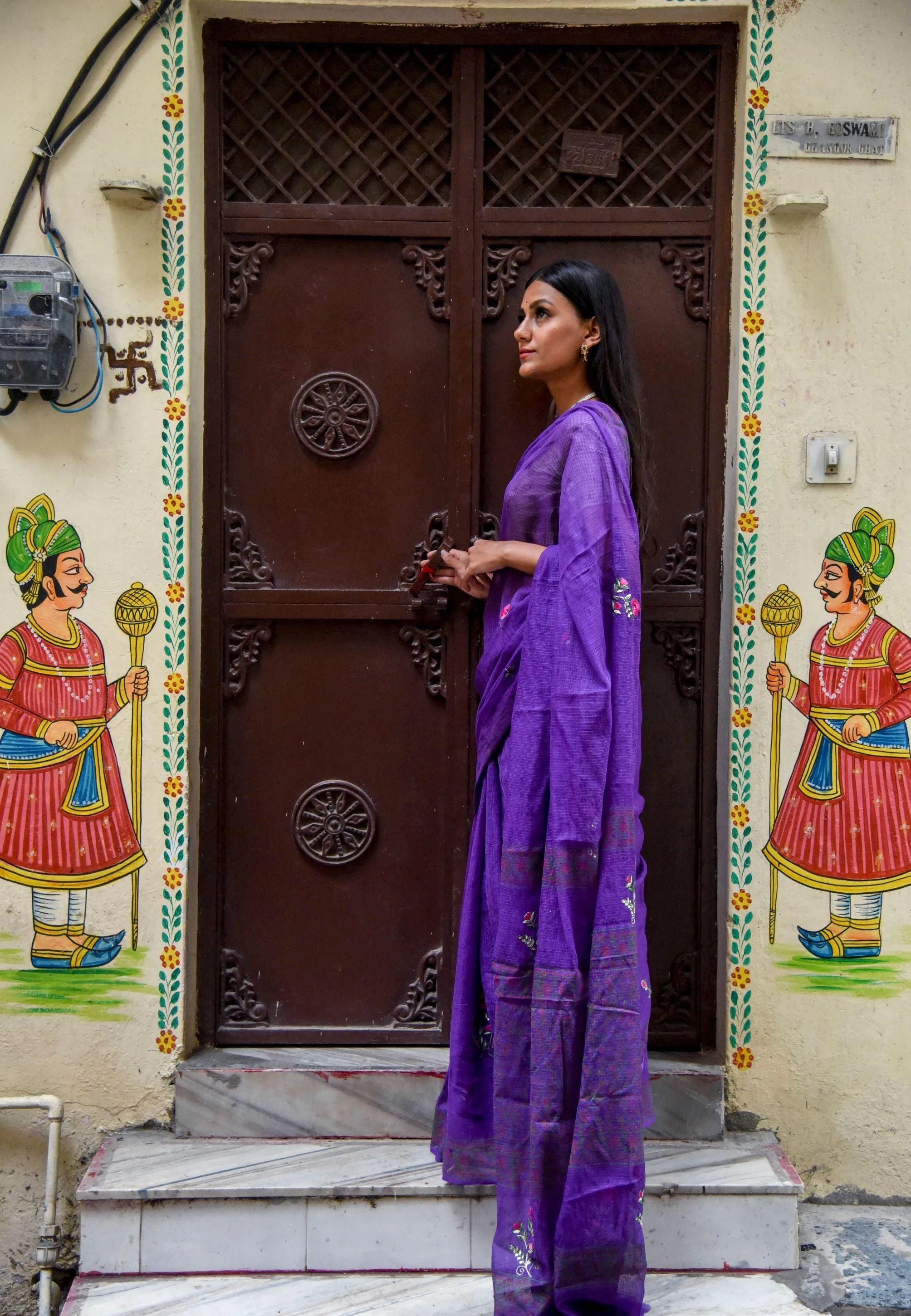 Kaisori Kota saree -Ragini embroidered and handblockprinted Kota saree