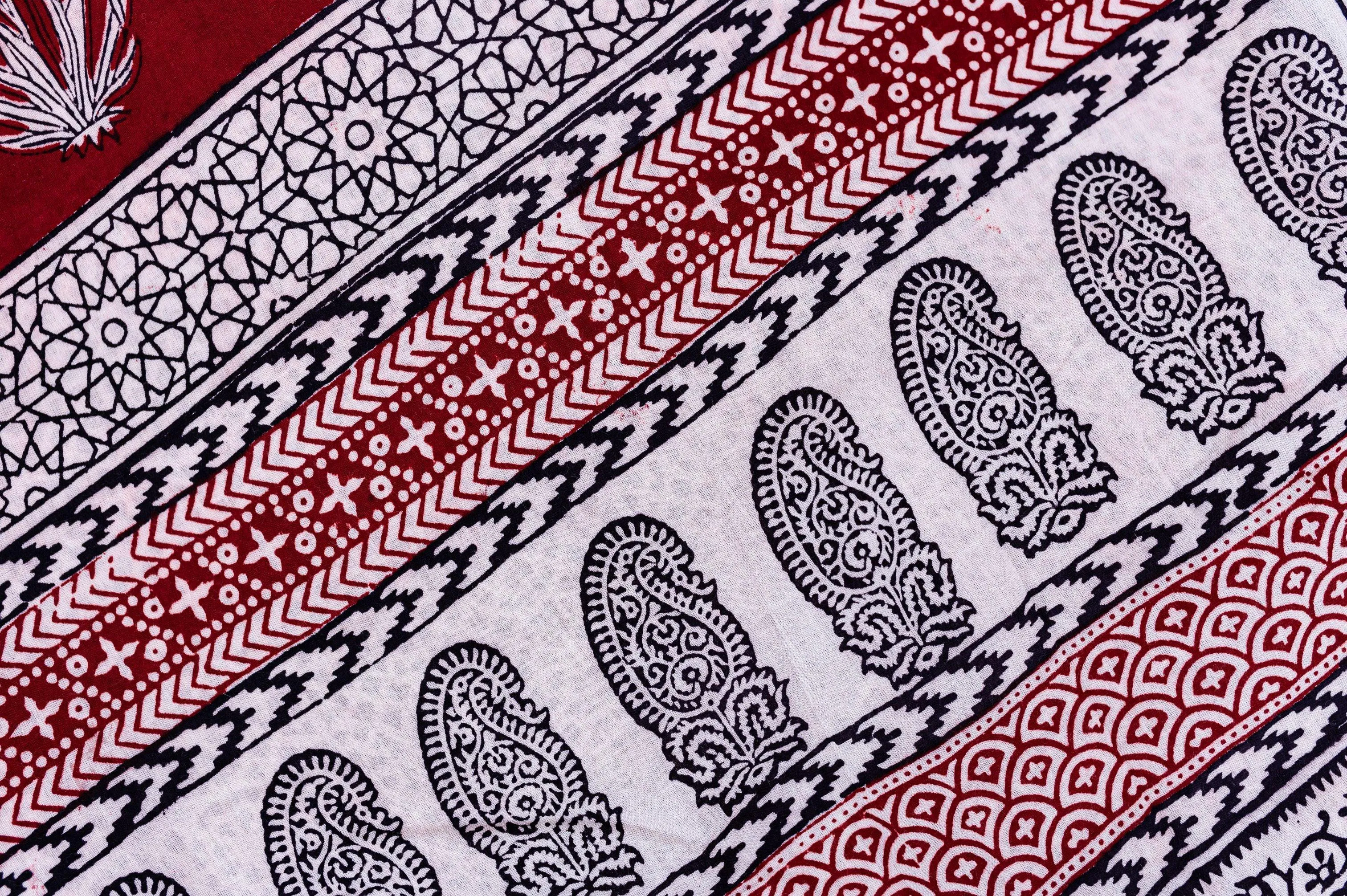 Kaisori Nandana Bagh handblockprinted cotton saree