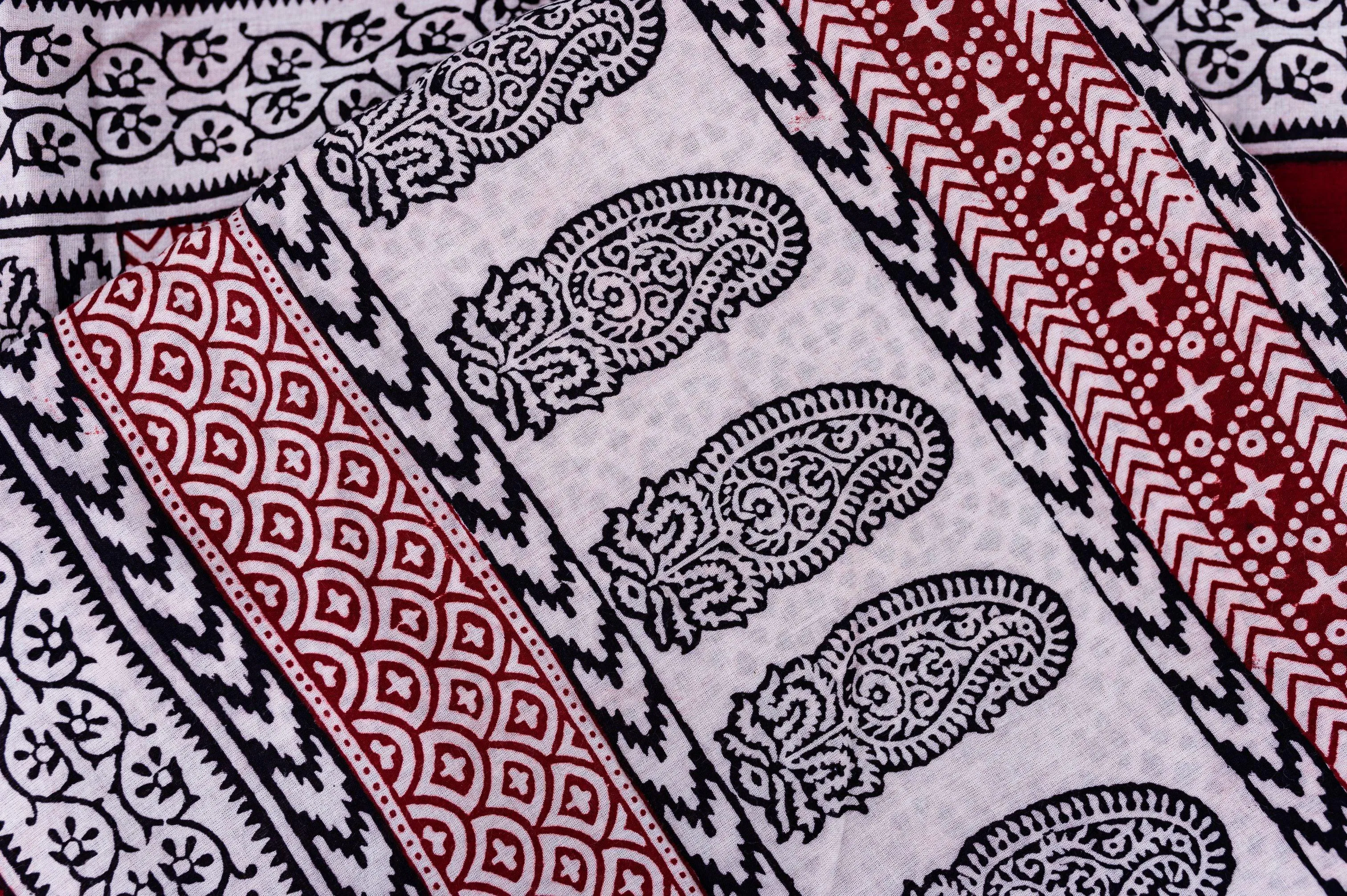 Kaisori Nandana Bagh handblockprinted cotton saree