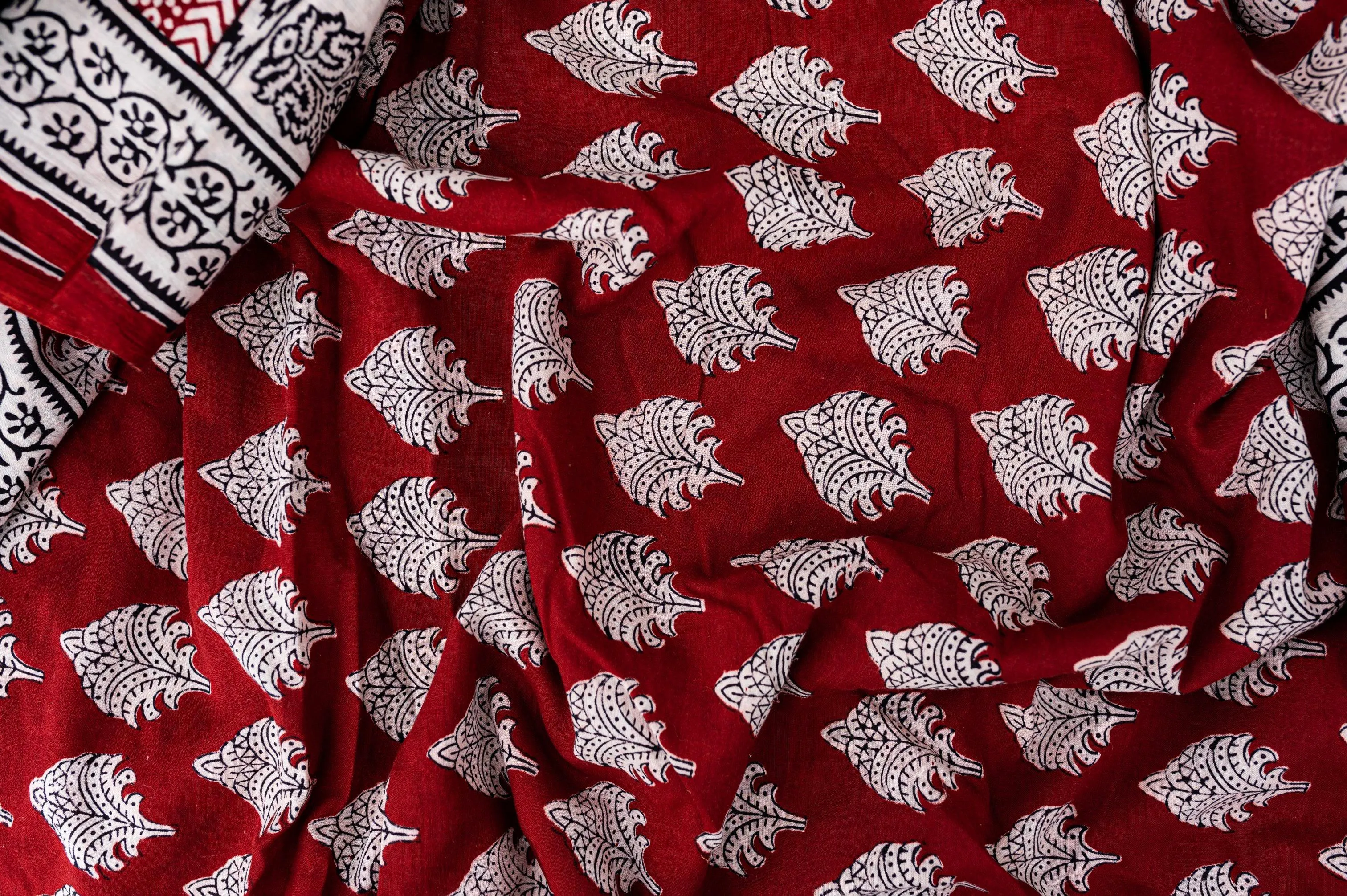 Kaisori Nandana Bagh handblockprinted cotton saree