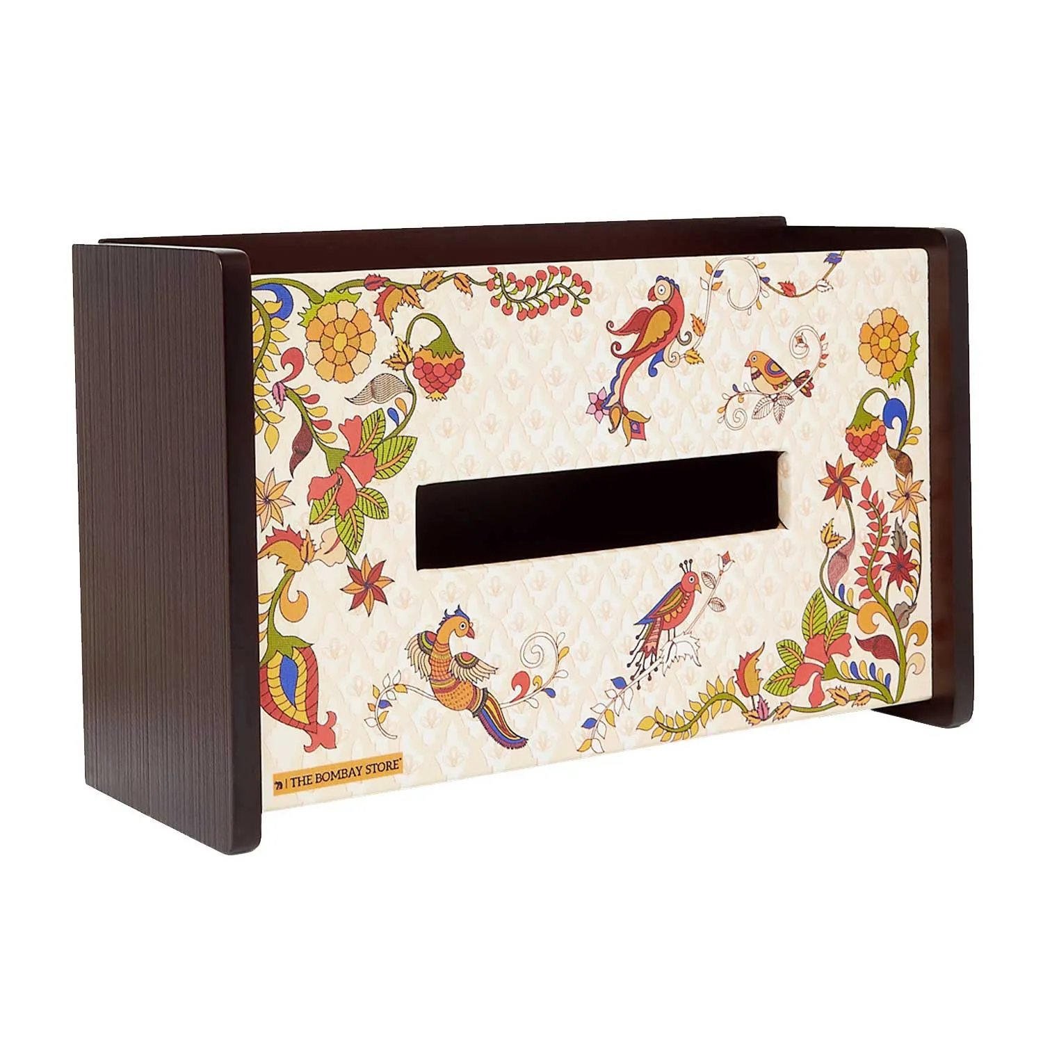 'Kalamkari' Birds Printed Tissue Box By Trendia Decor