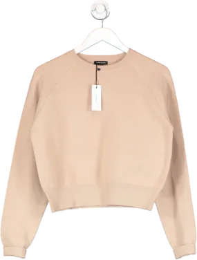 Karen Millen Beige Compact Wool Look Boxy Jumper UK M