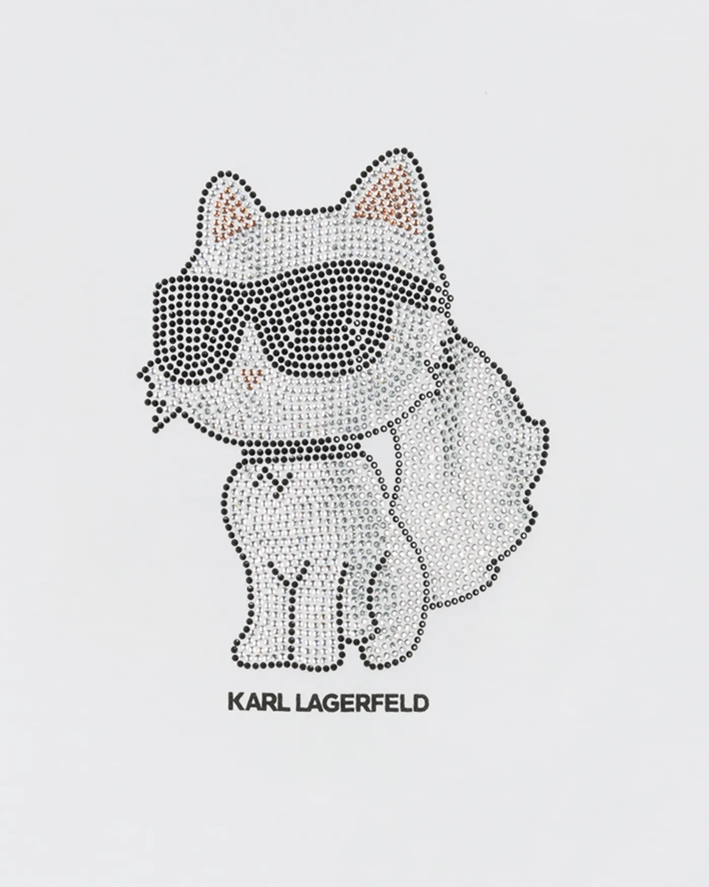 KARL LAGERFELD SS24 Short Sleeve Choupette T-shirt with Rhinestones