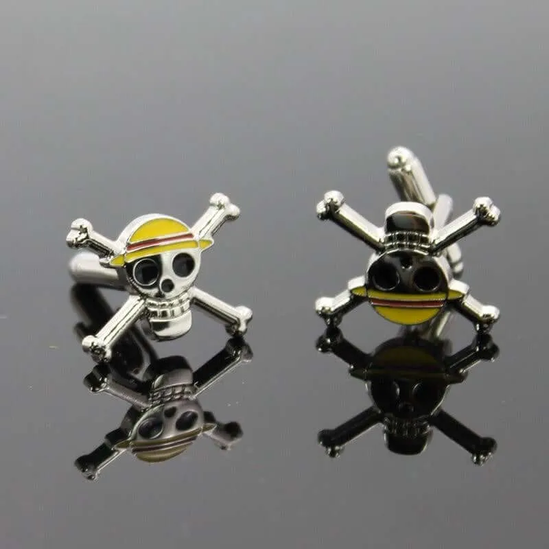 King of Pirates Straw Hat Pirates Skull Head Swank Cufflinks