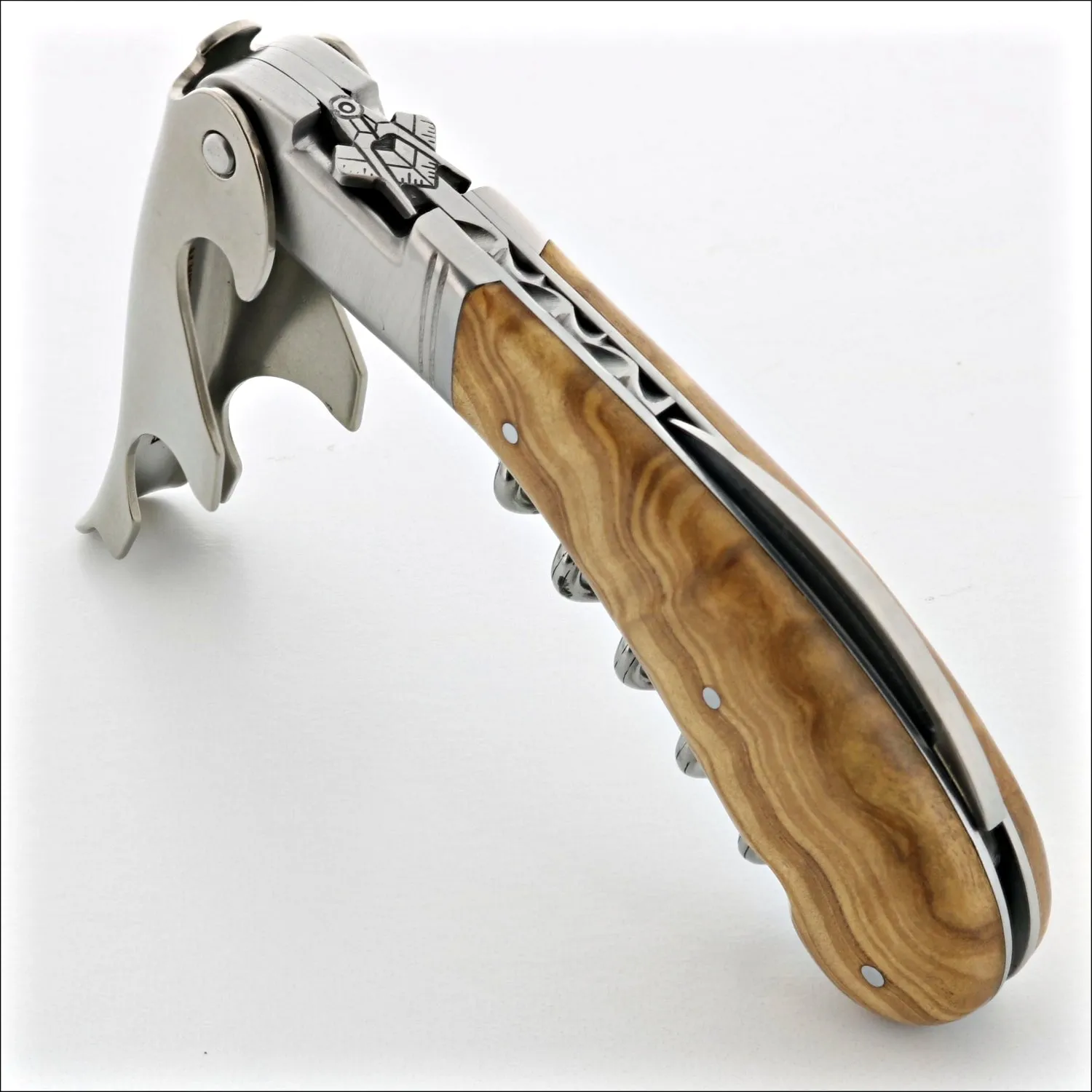 Laguiole Magnum Corkscrew Deco Freemason - Olive Wood