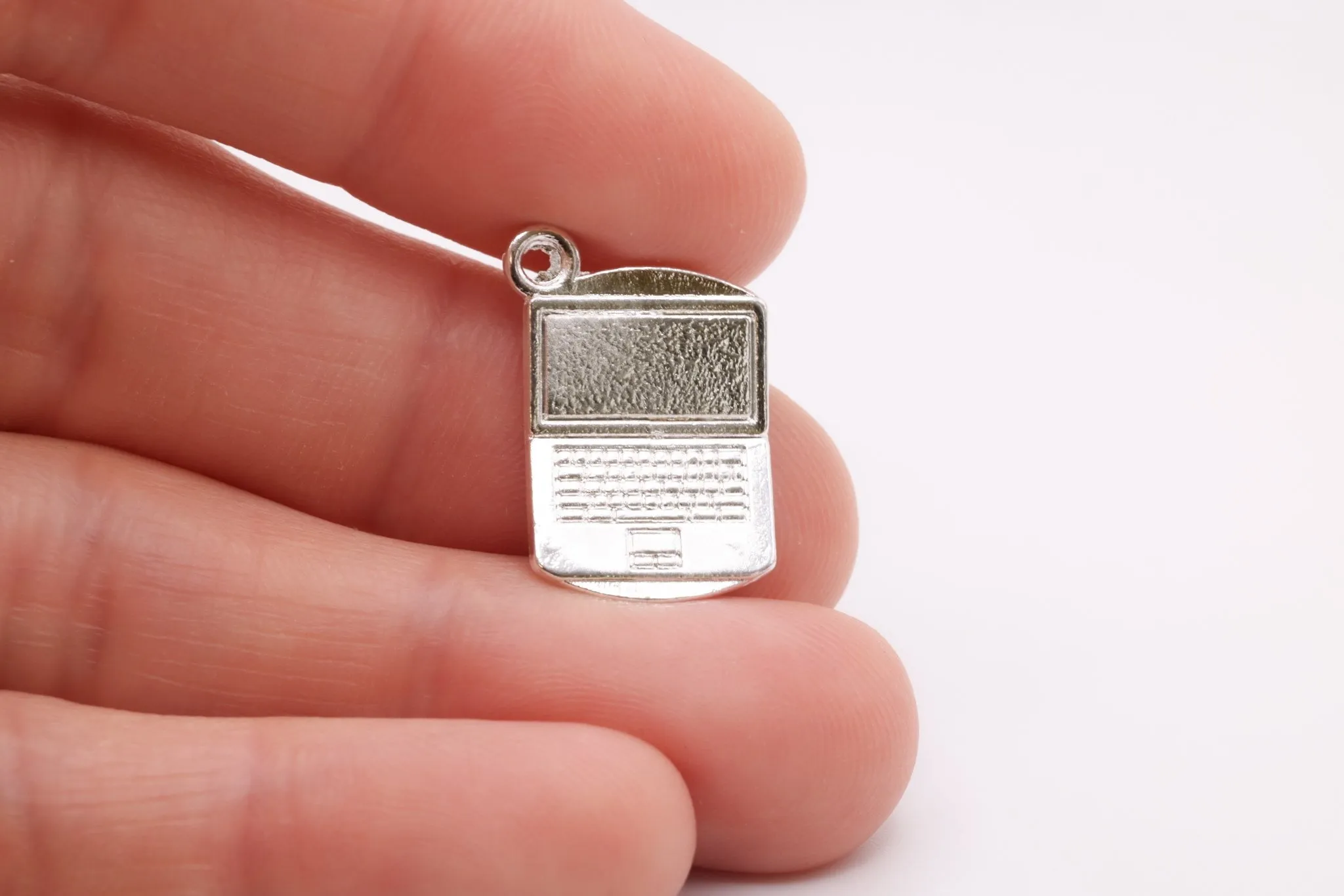 Laptop Computer Charm, 925 Sterling Silver, 664