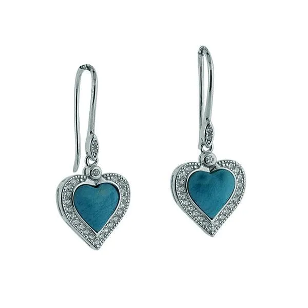 Larimar Hau'oli Heart Hook Earrings