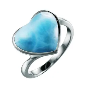 Larimar Heart Mist Ring