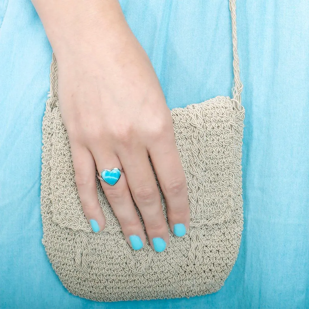 Larimar Heart Mist Ring