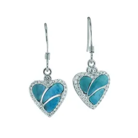 Larimar Radiant Heart Earrings