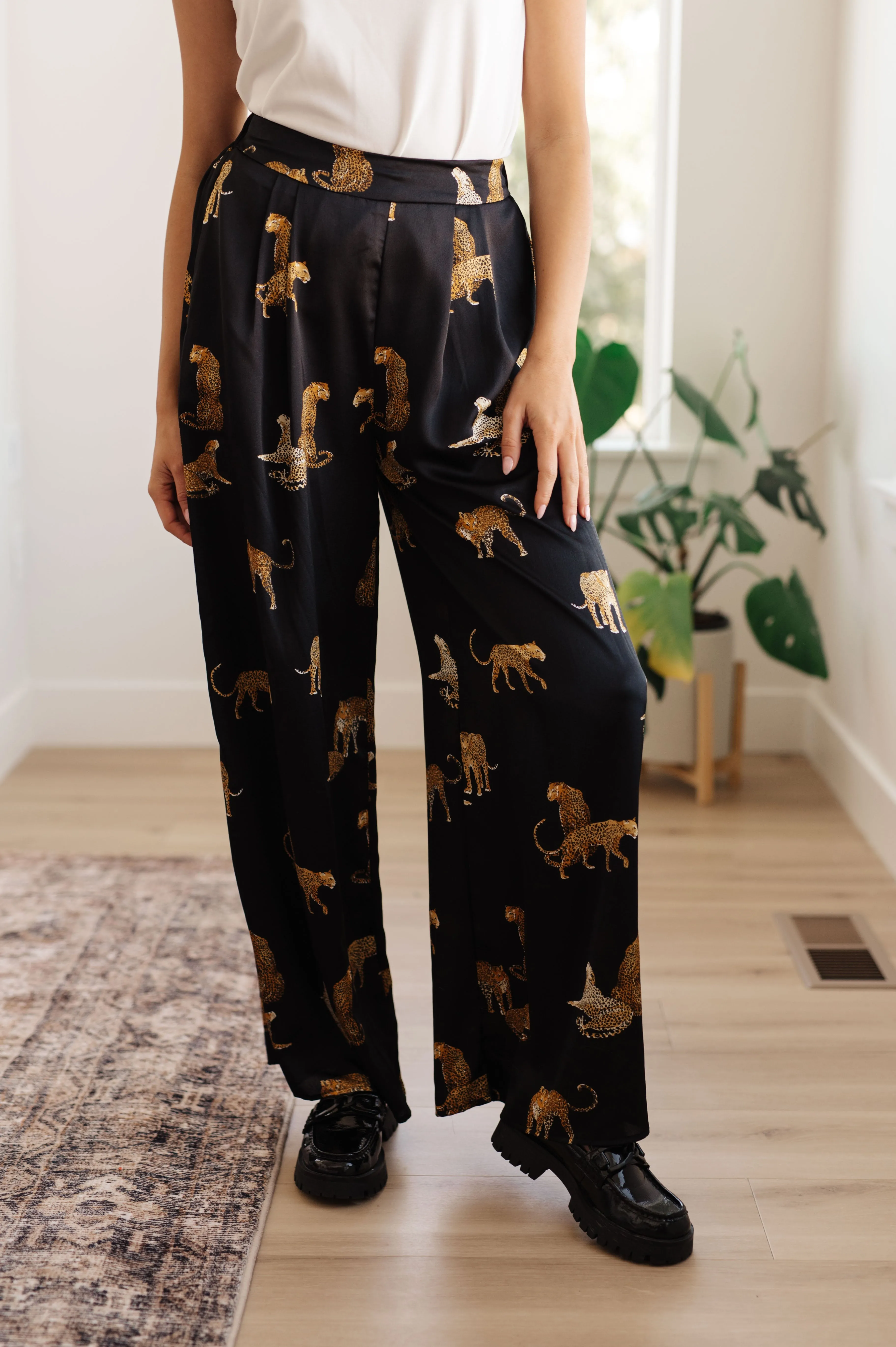 Legendary in Leopard Satin Wide Leg Pants