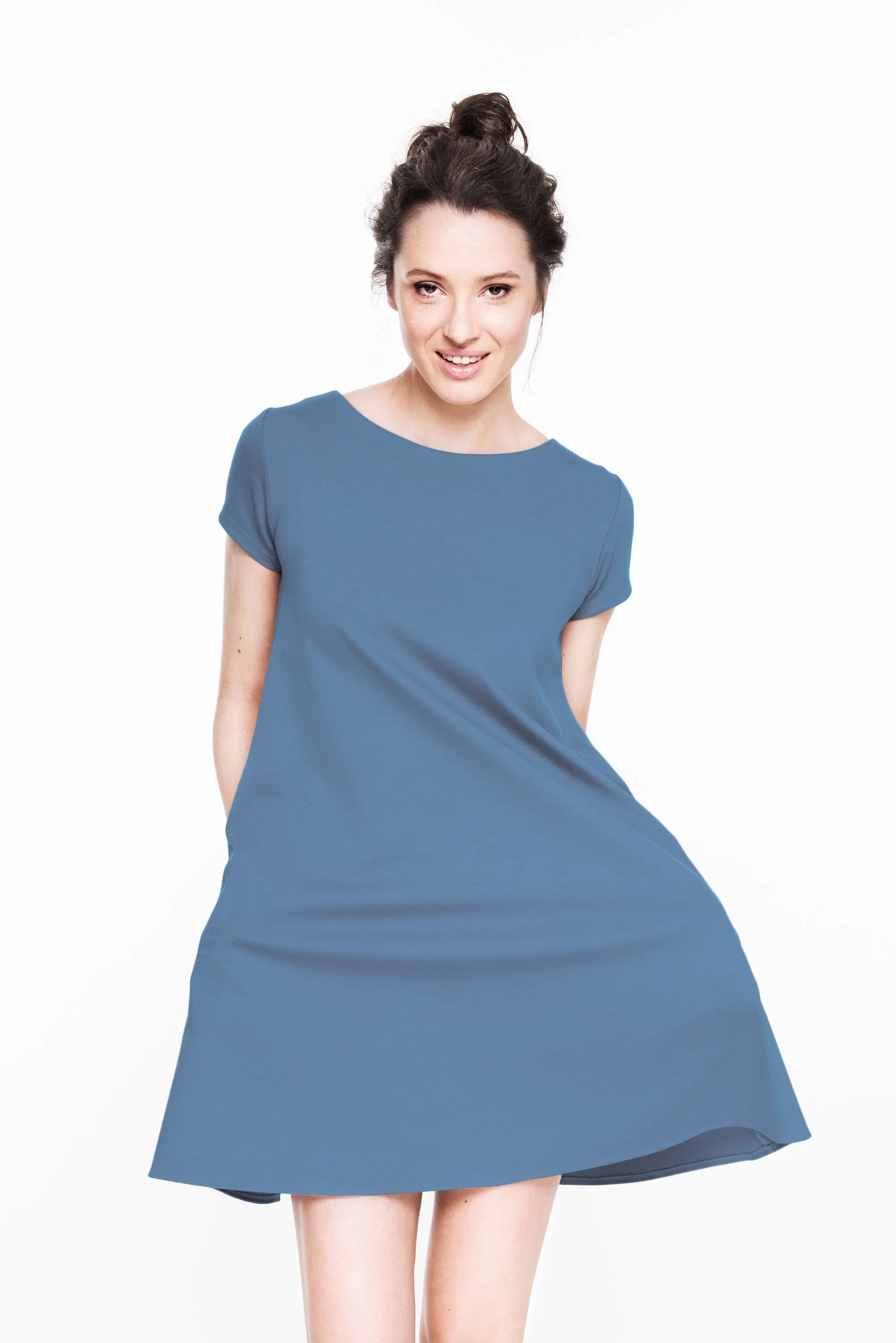 LeMuse SUMMER CALMNESS dress with buttons, Sky blue, L