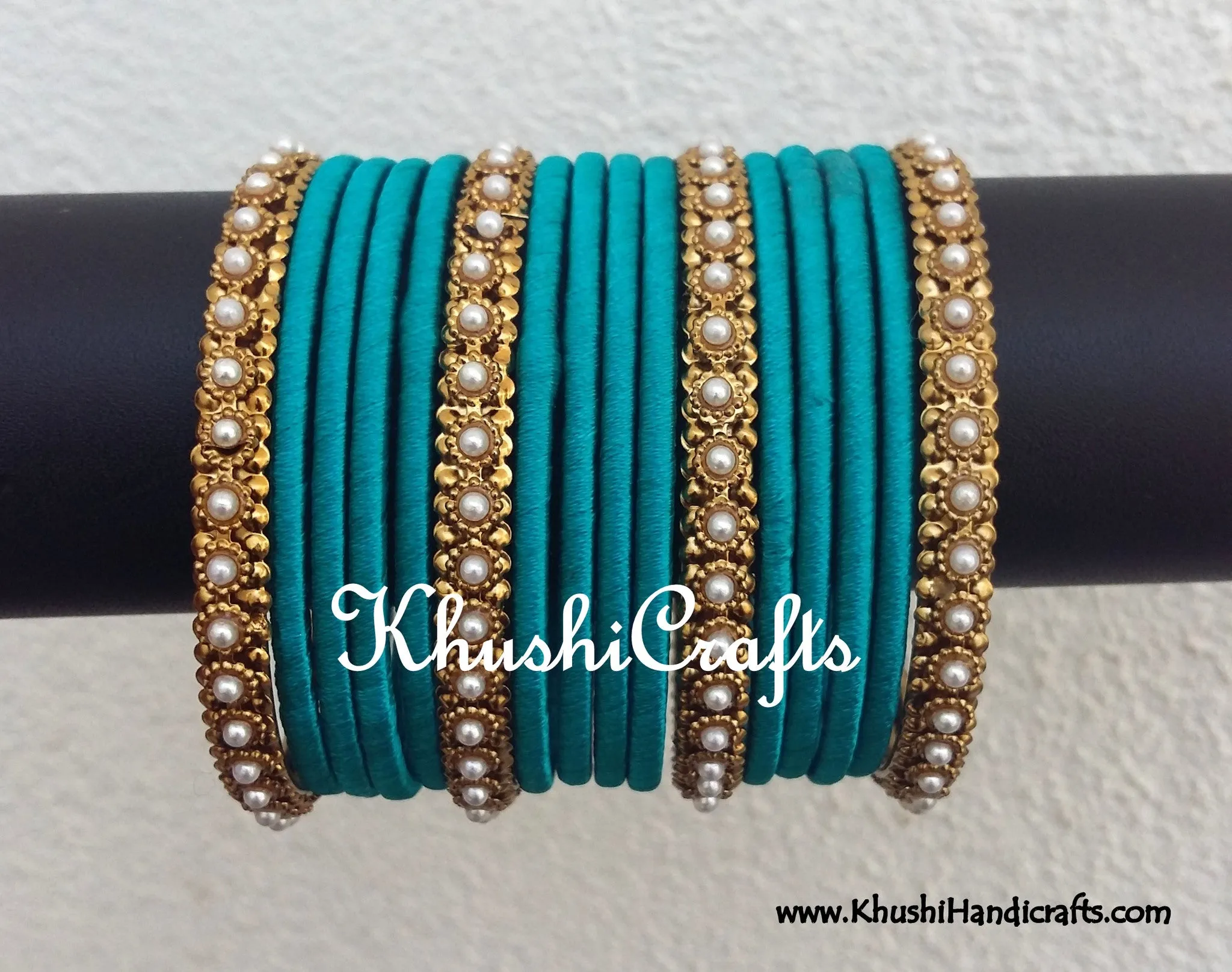 Light Blue Designer Silk Bangles