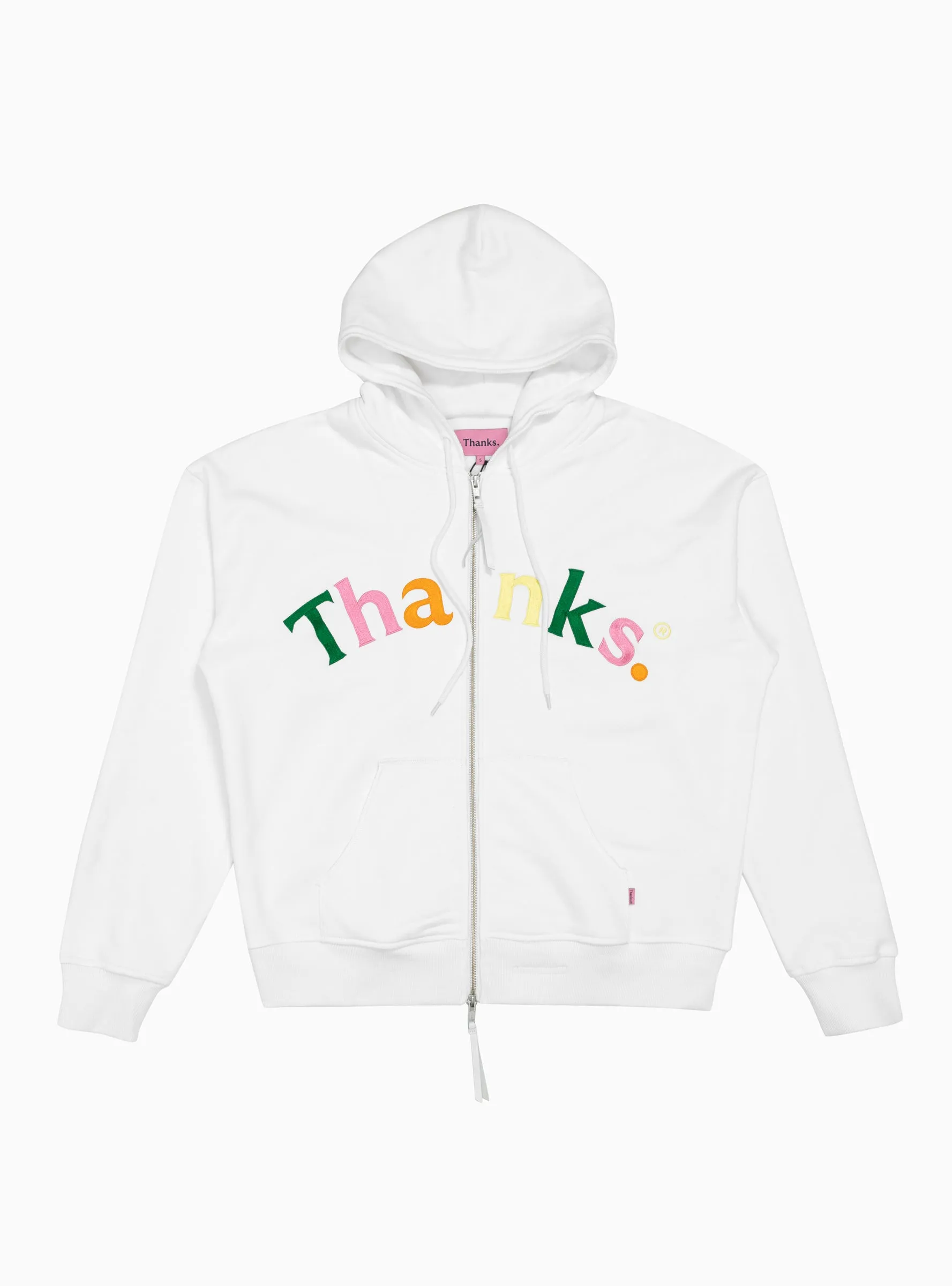 Logo Embroidered Hoodie White & Multi