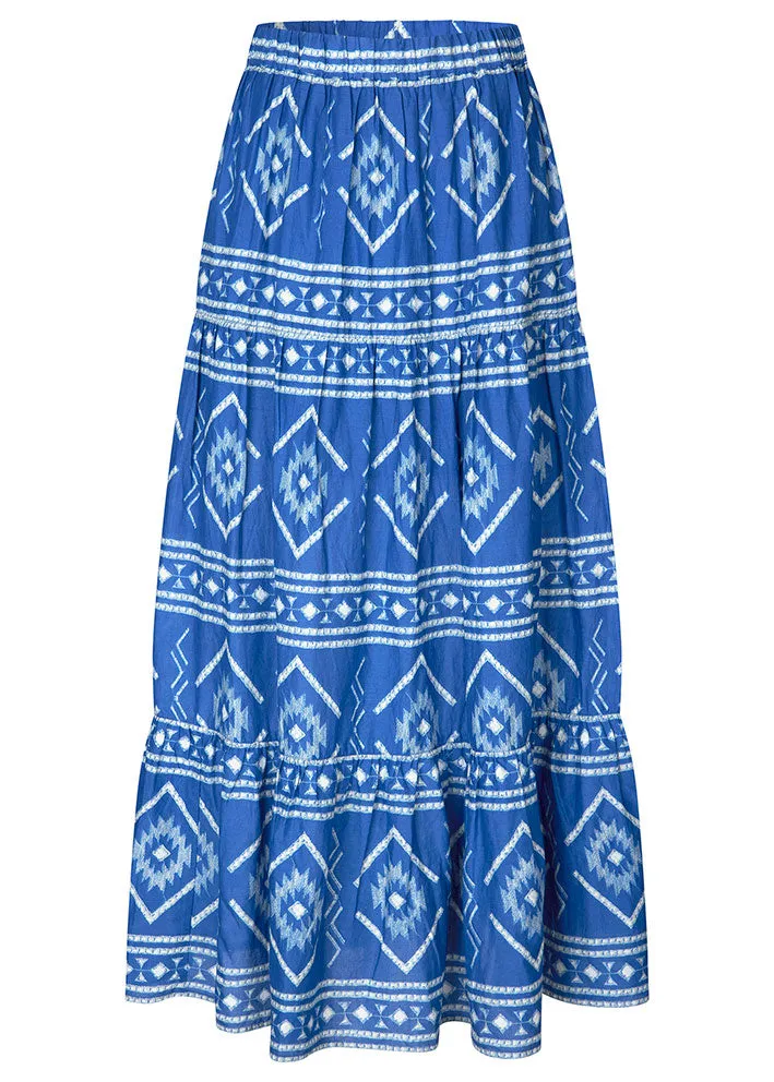 Lollys Laundry Sunset Maxi Nederdel - Blue