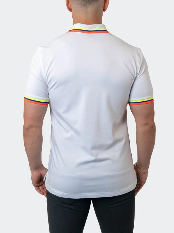 Maceoo Stretch Short-Sleeve Polos | Polo TipMilano White