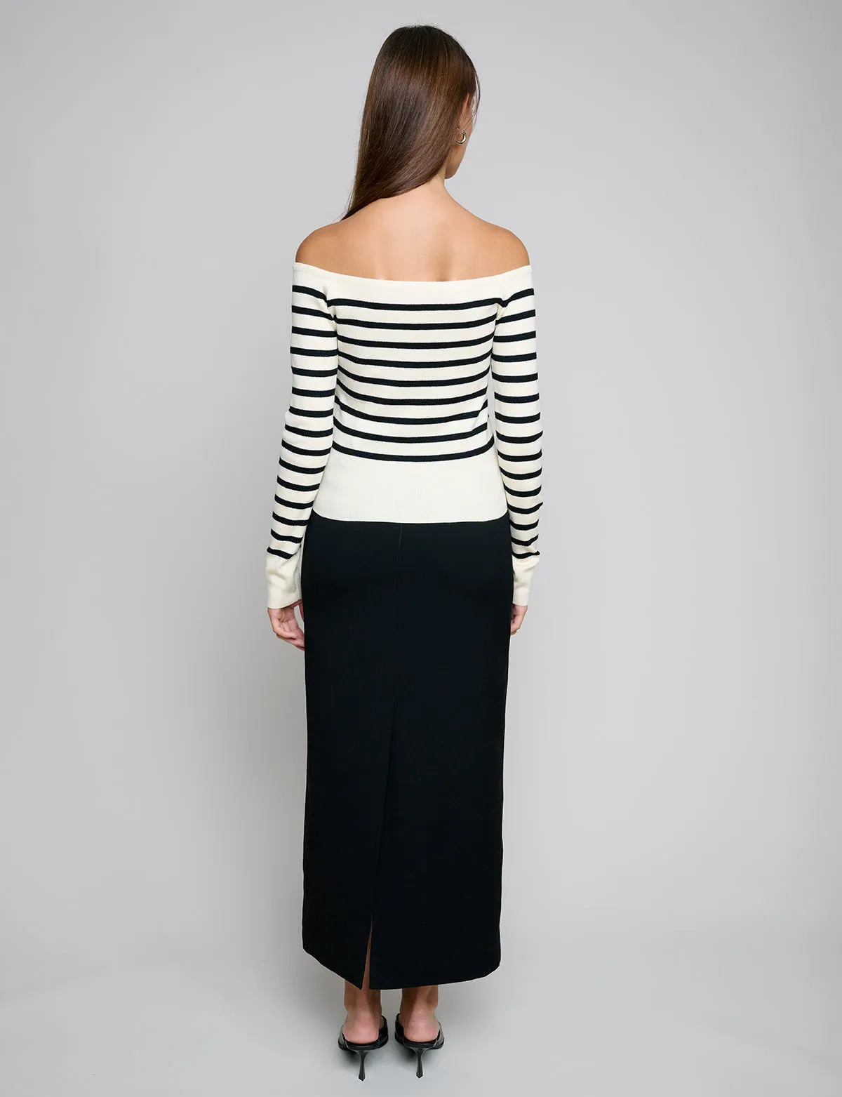 Marcel Cream Stripe Off-The-Shoulder Top