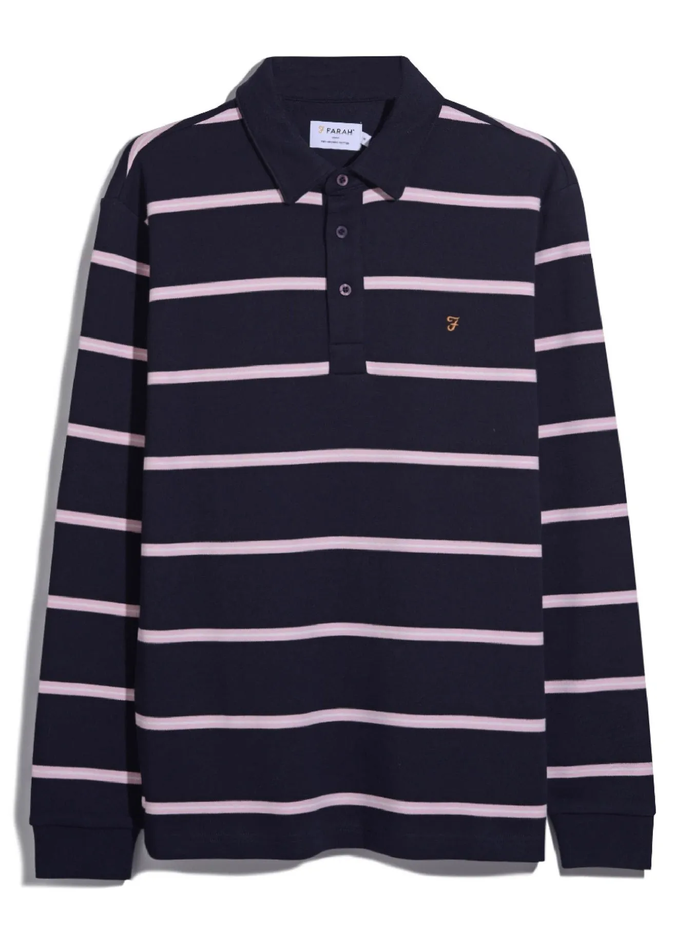 Marine Long Sleeve Rugby Shirt In True Navy