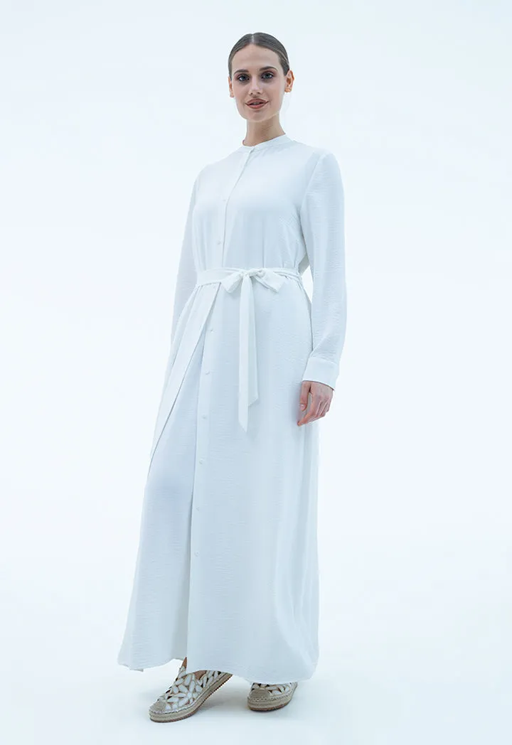 Maxi Shirt Dress With Self-Fabric Belt