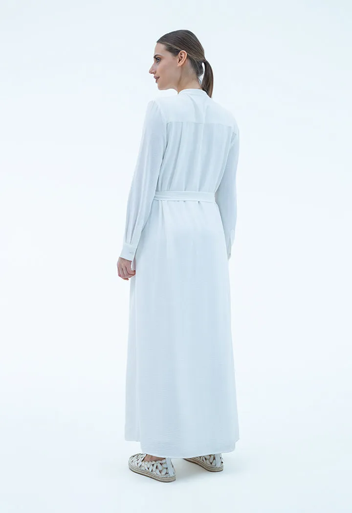 Maxi Shirt Dress With Self-Fabric Belt