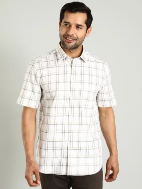 Men Checked Half Sleeve Cotton Shirt