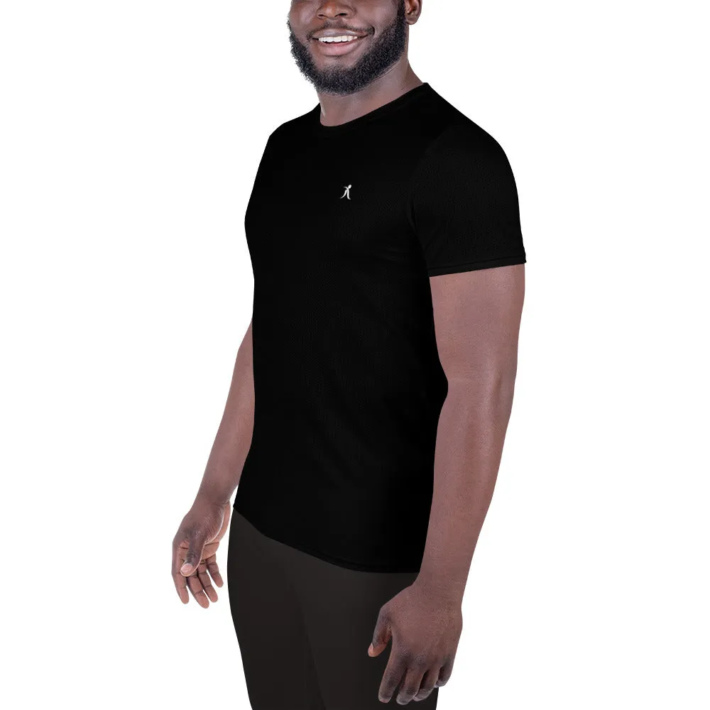 Men's Black Solid Athletic T-shirt