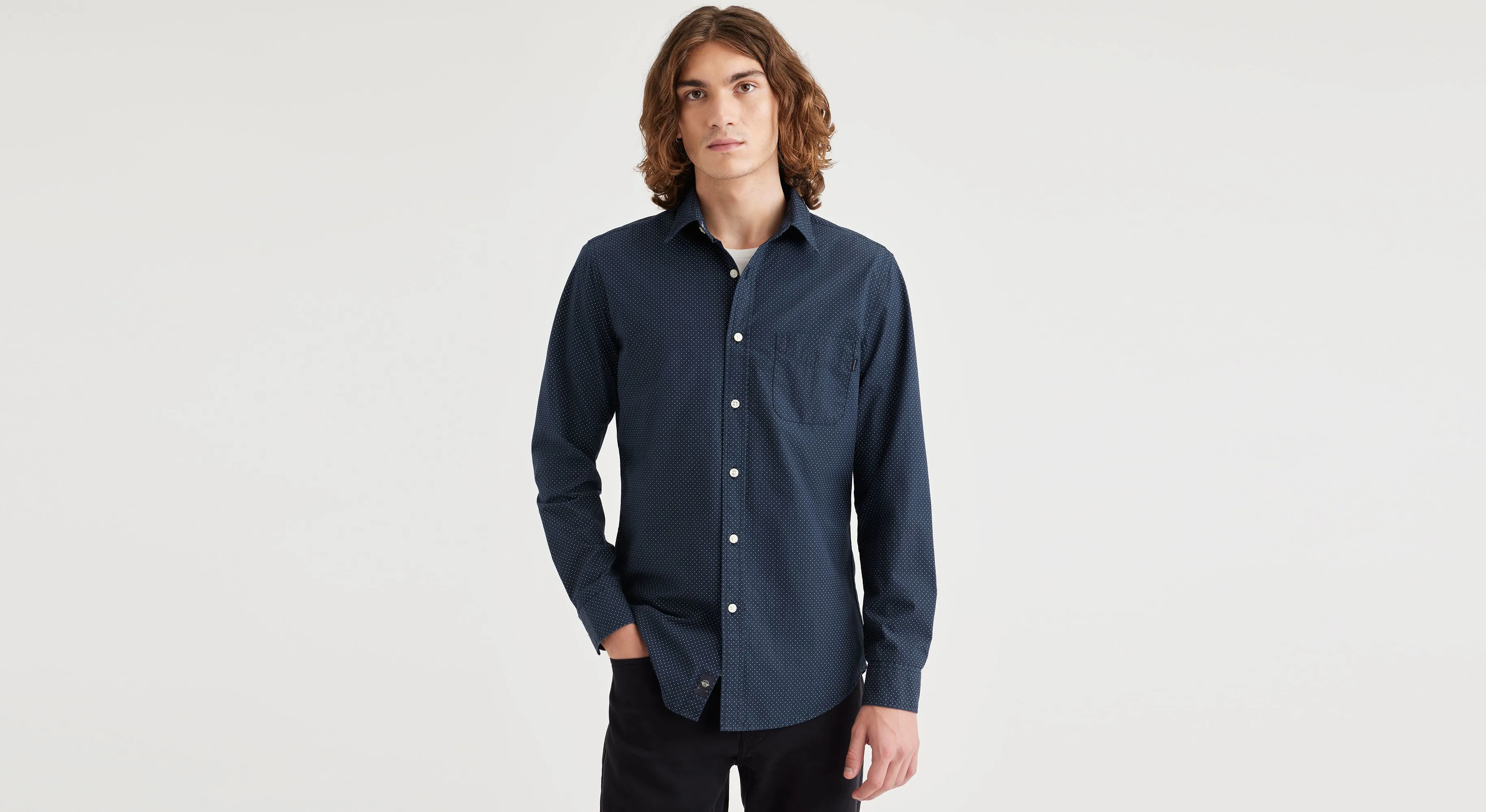 Men's Slim Fit Icon Button Up Shirt