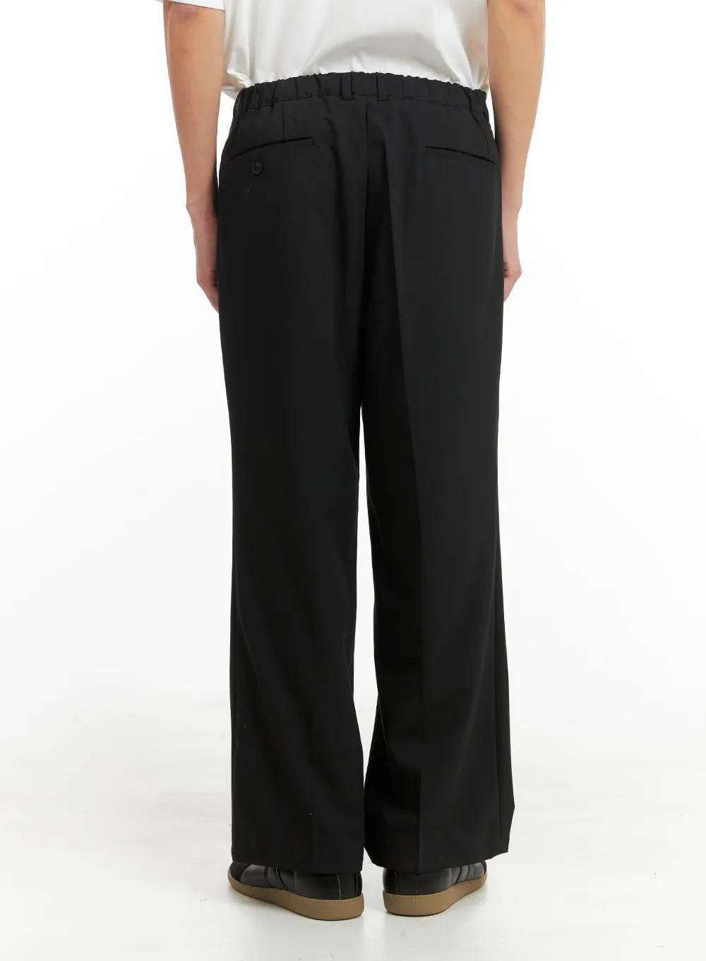 Men's Solid Wide Fit Trousers IA401