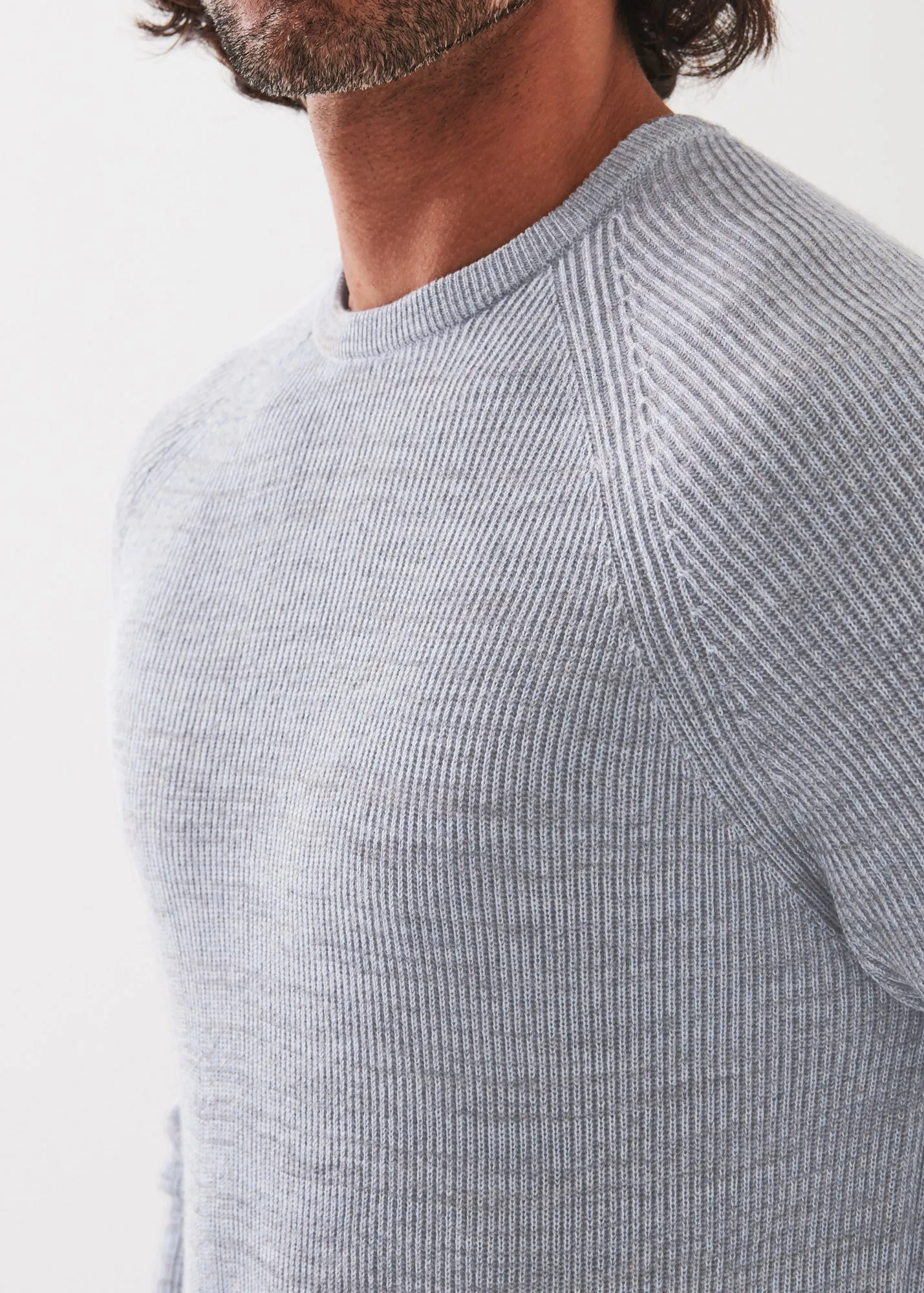 MERINO WOOL RIBBED CREWNECK