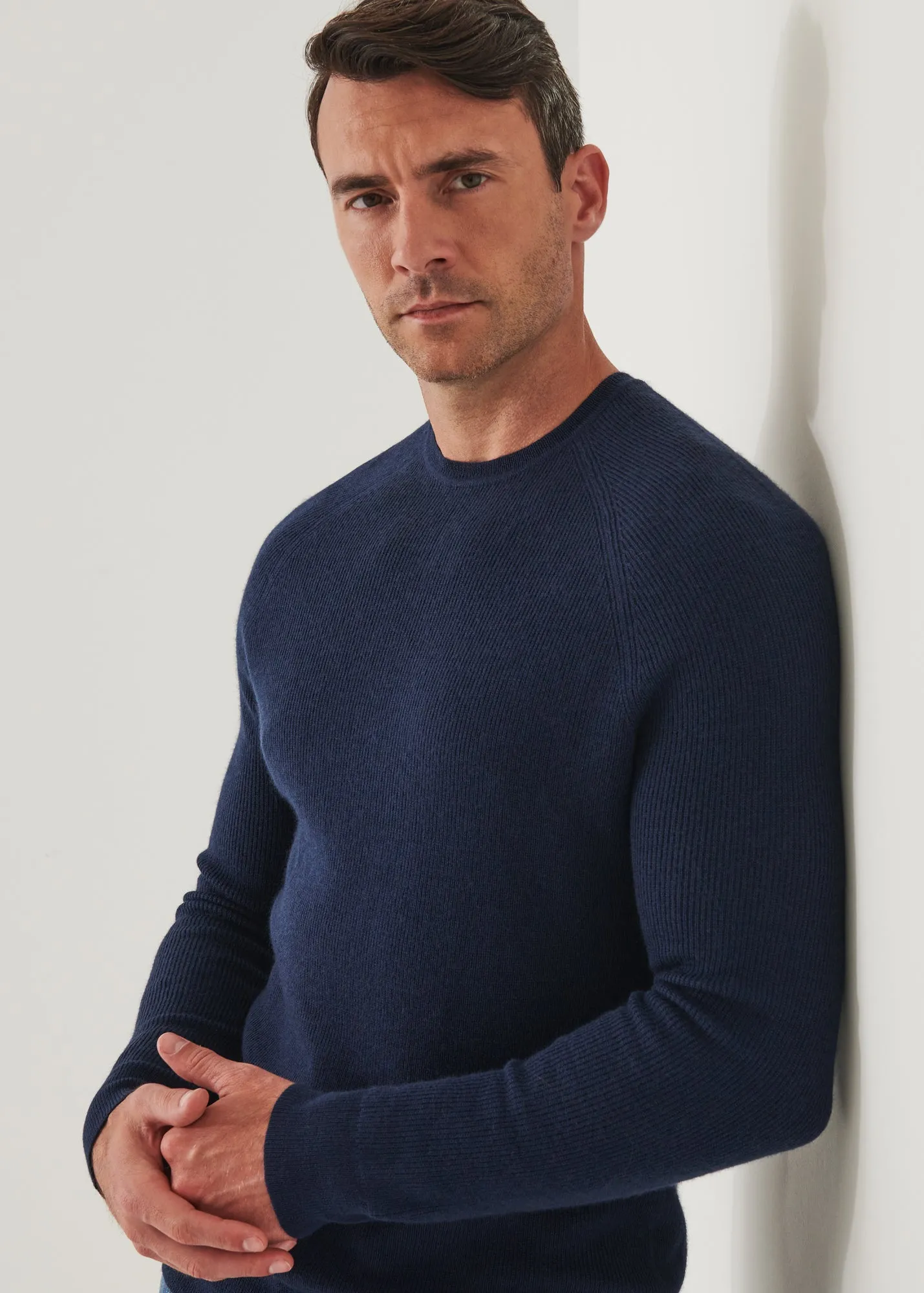 MERINO WOOL RIBBED CREWNECK