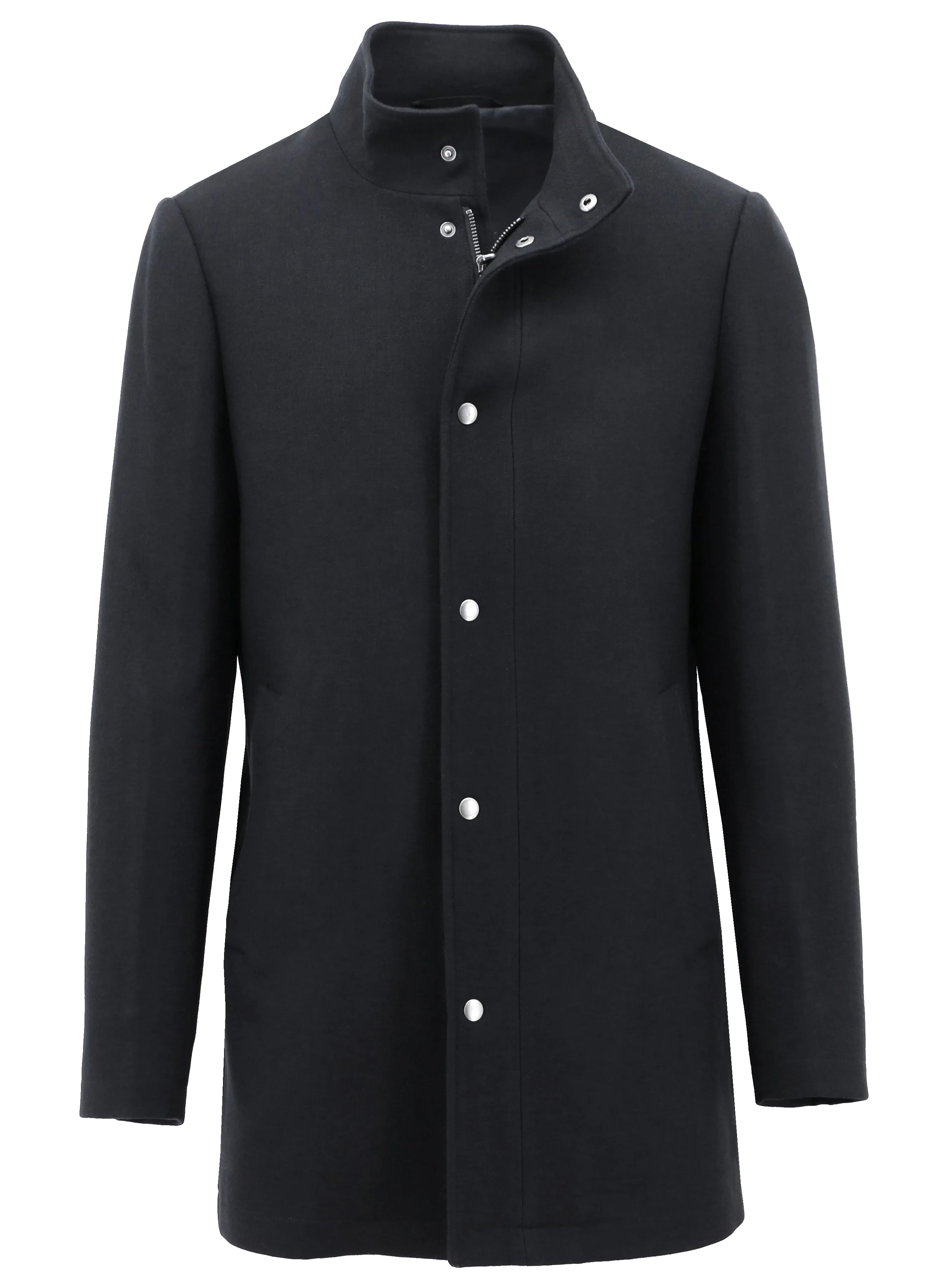 Messina Black Mock Neck Coat