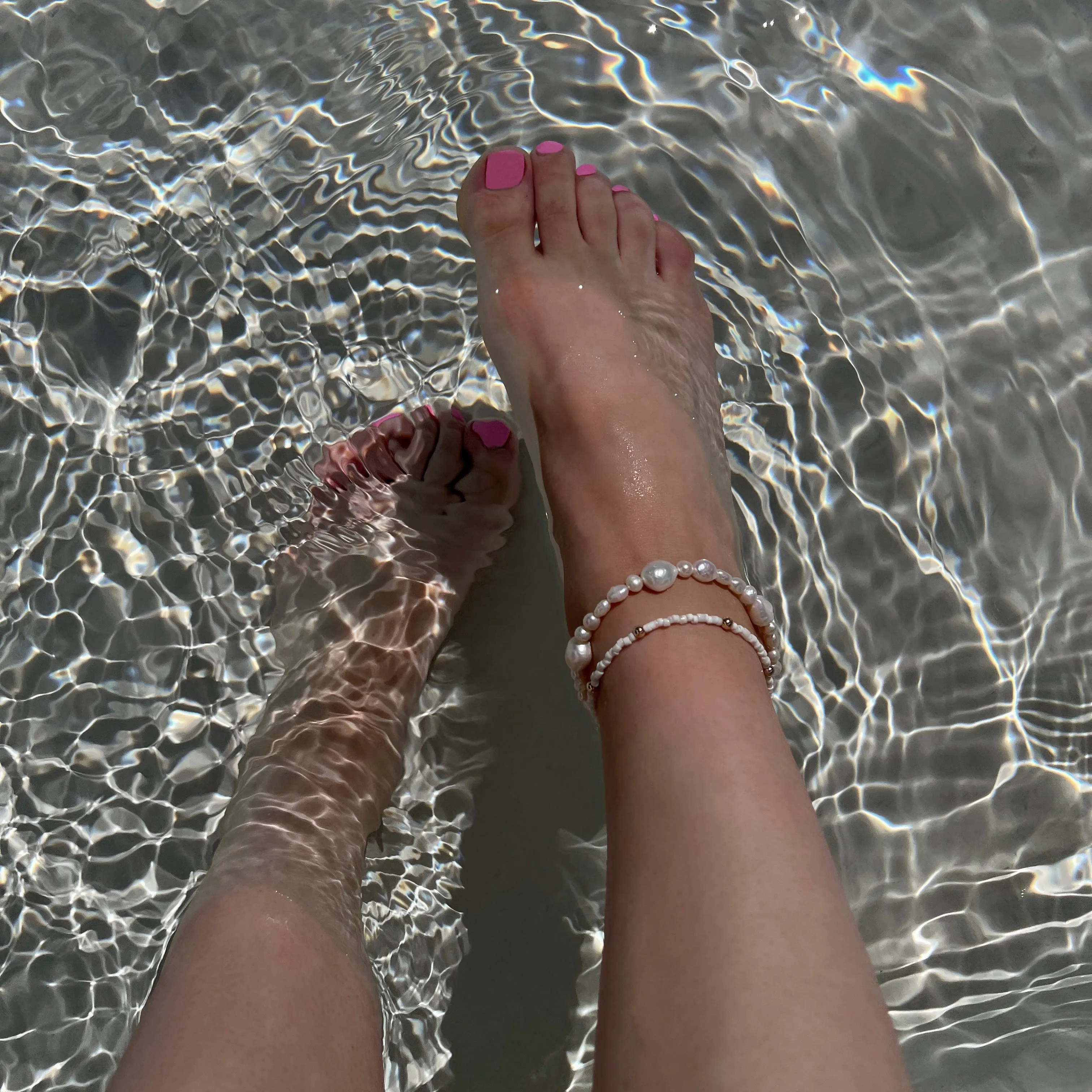 Mixed pearl anklet