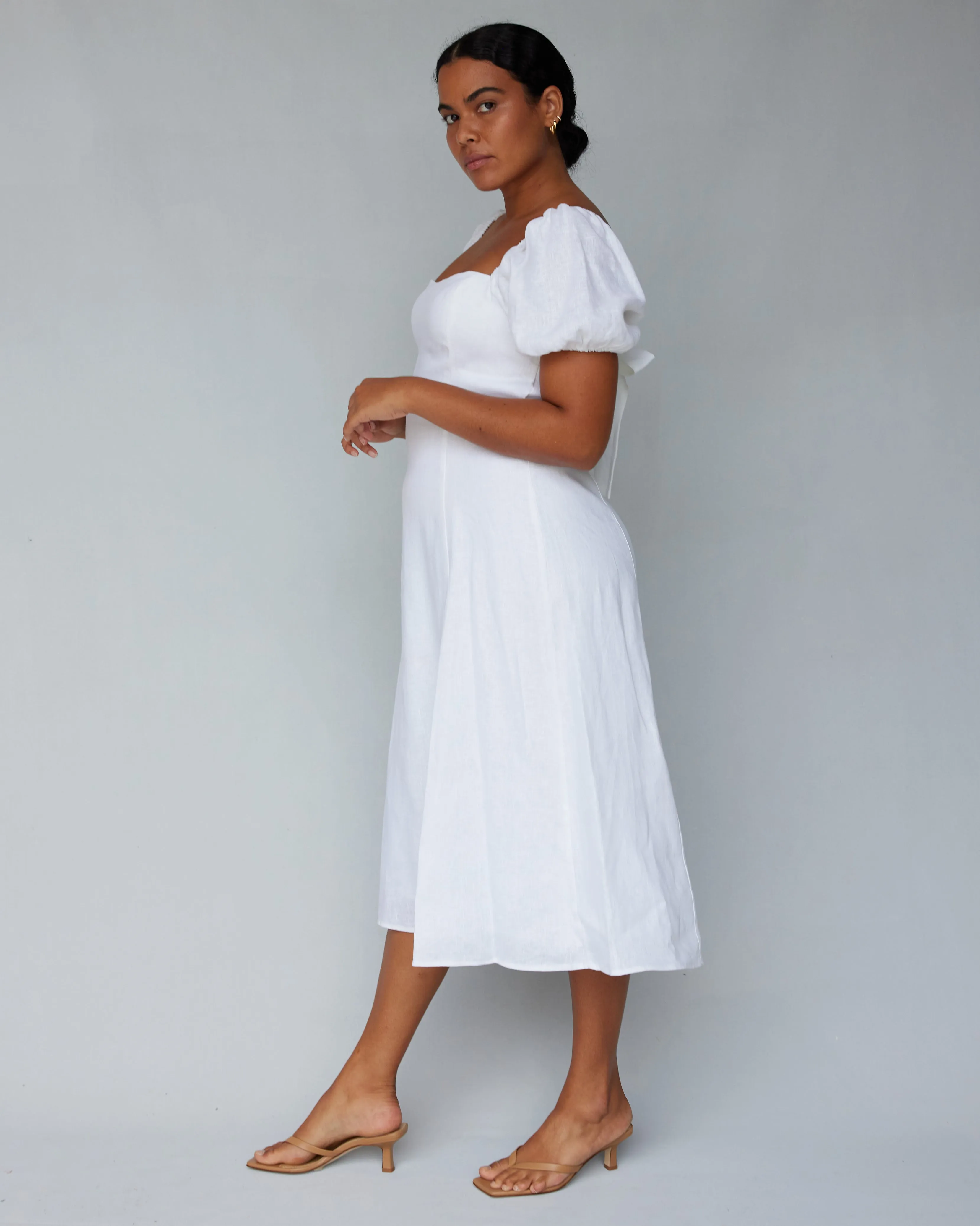 Muse Linen Dress - White