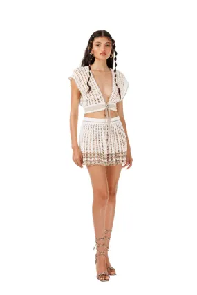 My Beachy Side - Lollipop Hand Crochet Mini Skirt - Bronze