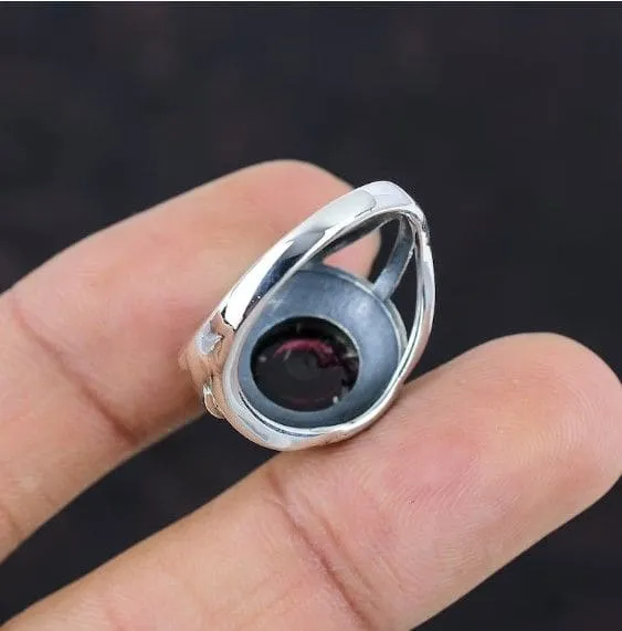 Natural Garnet Handmade 925 Sterling Silver Ring