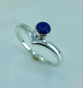 Natural Lapis Lazuli Round 925 Solid Sterling Silver Handmade Women Ring