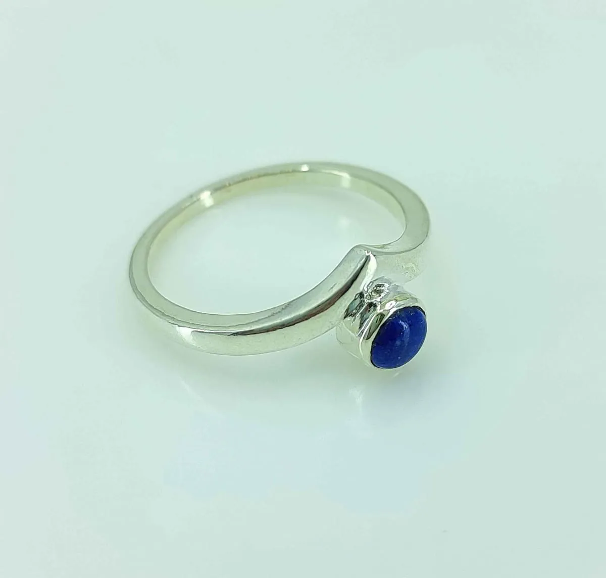 Natural Lapis Lazuli Round 925 Solid Sterling Silver Handmade Women Ring