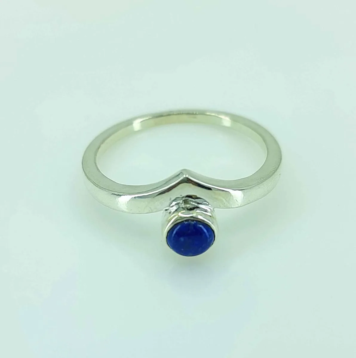 Natural Lapis Lazuli Round 925 Solid Sterling Silver Handmade Women Ring