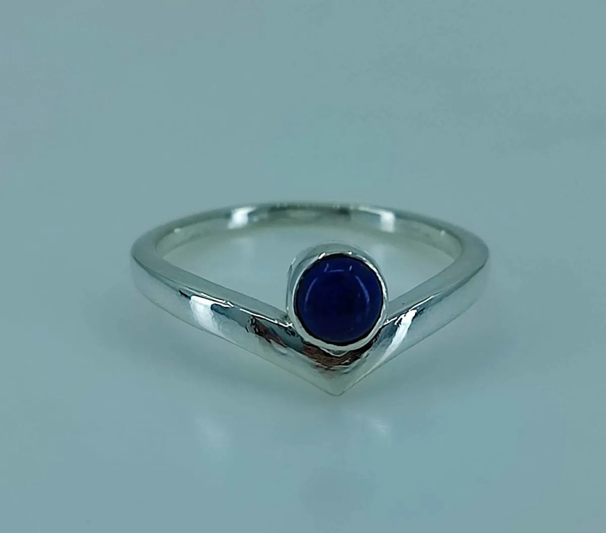 Natural Lapis Lazuli Round 925 Solid Sterling Silver Handmade Women Ring