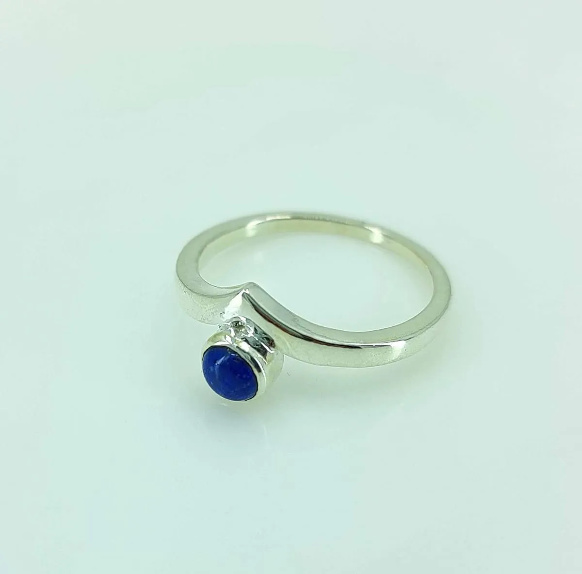 Natural Lapis Lazuli Round 925 Solid Sterling Silver Handmade Women Ring