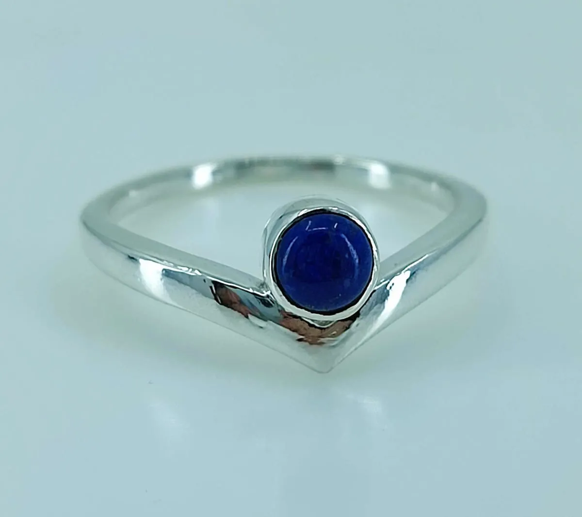 Natural Lapis Lazuli Round 925 Solid Sterling Silver Handmade Women Ring