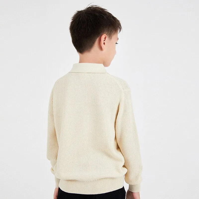 New Boys Sweater Solid Color Knitwear