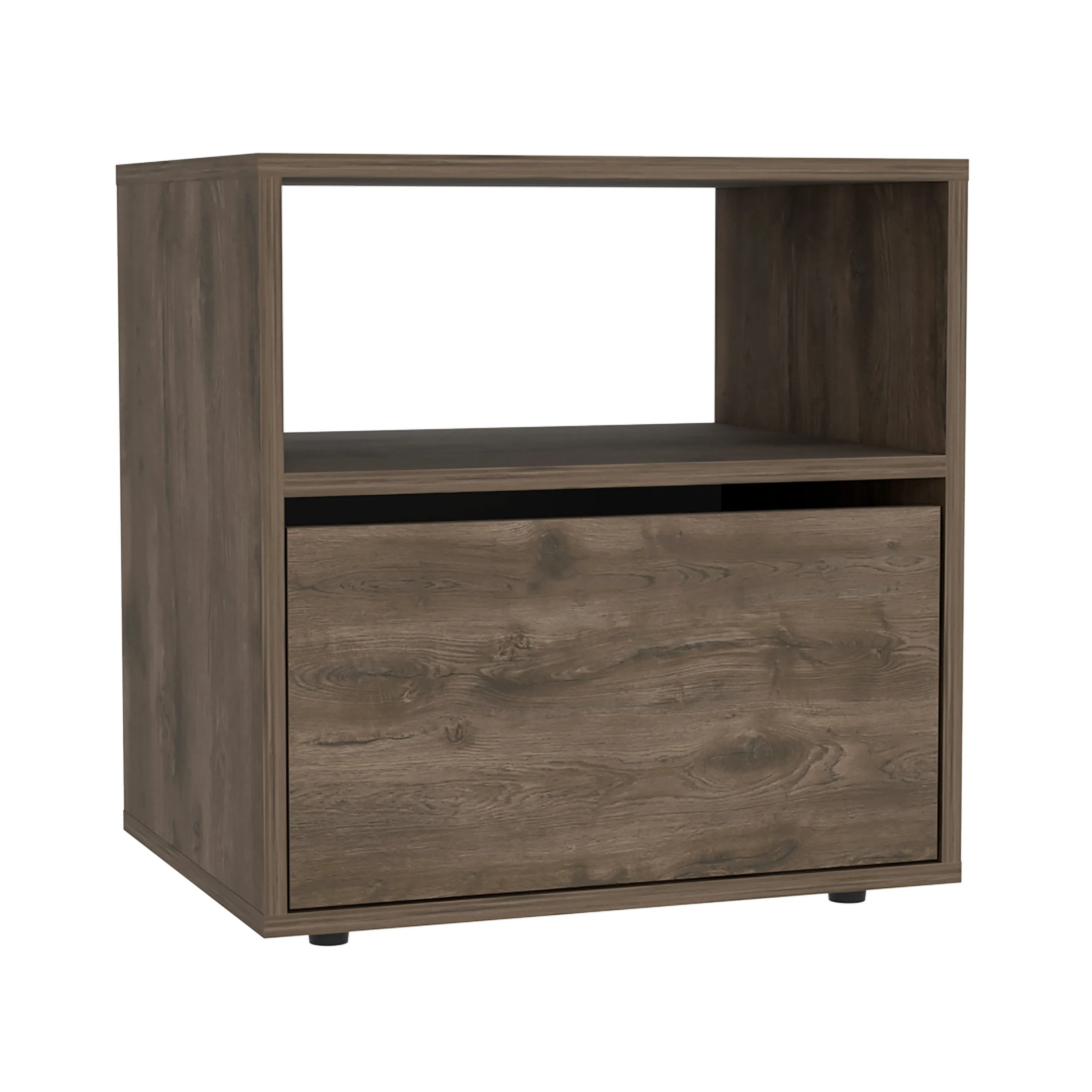 Nightstand Forum with Open Shelf Dark Brown/Black