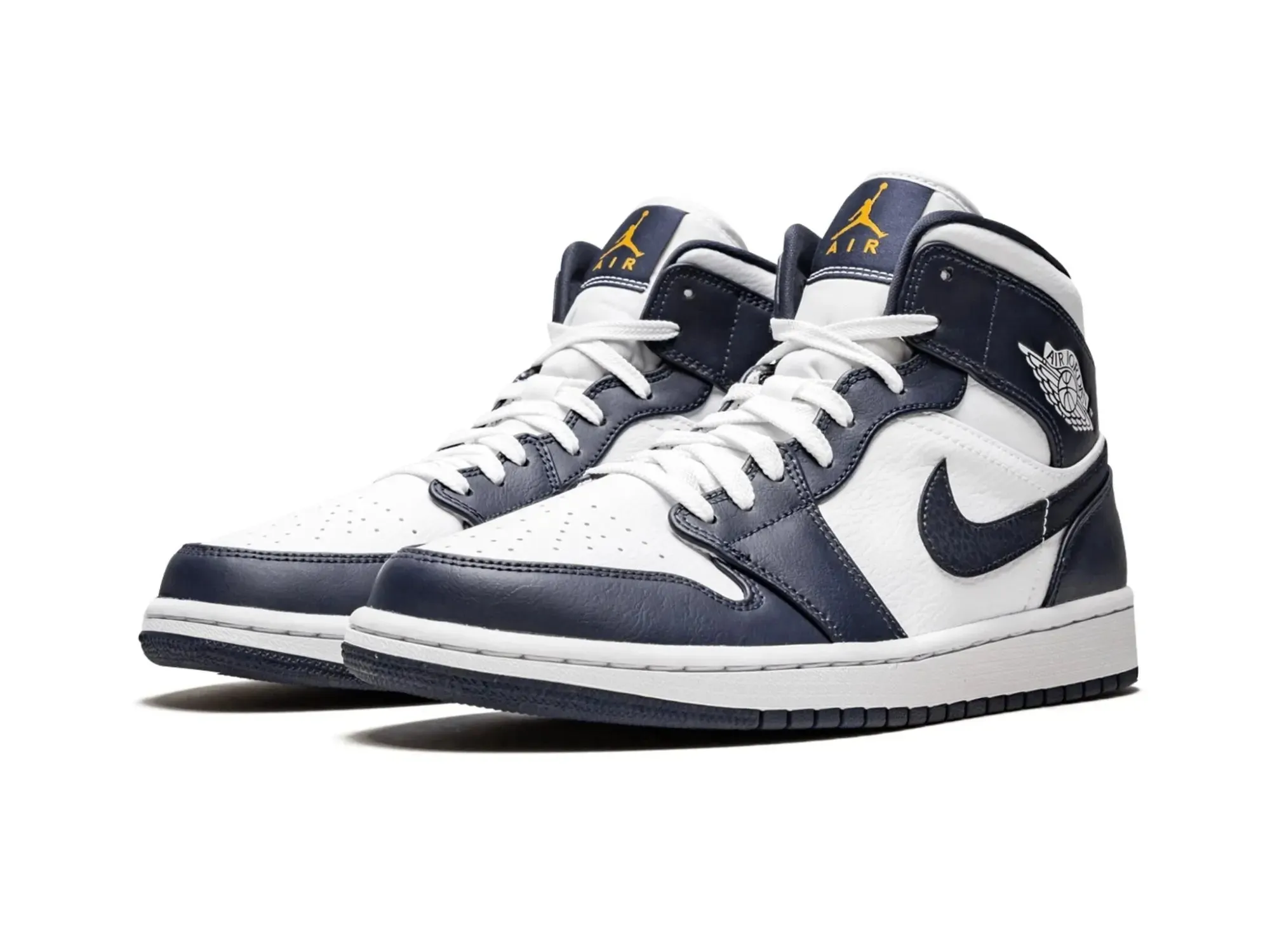 Nike Air Jordan 1 Mid "White Metallic Gold Obsidian"