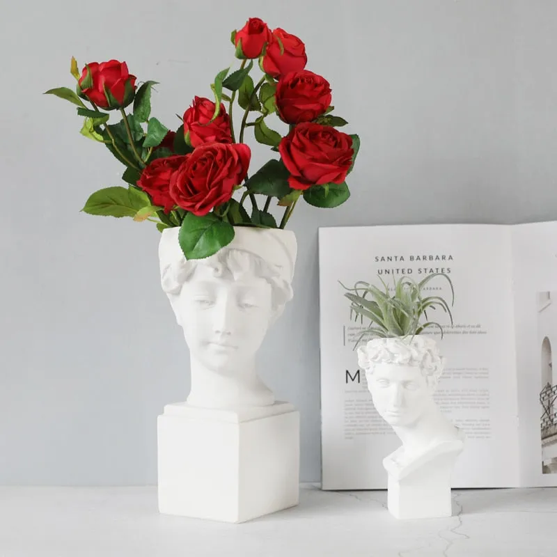 Nordic Creative Human Head Portrait Vase Home Decoration