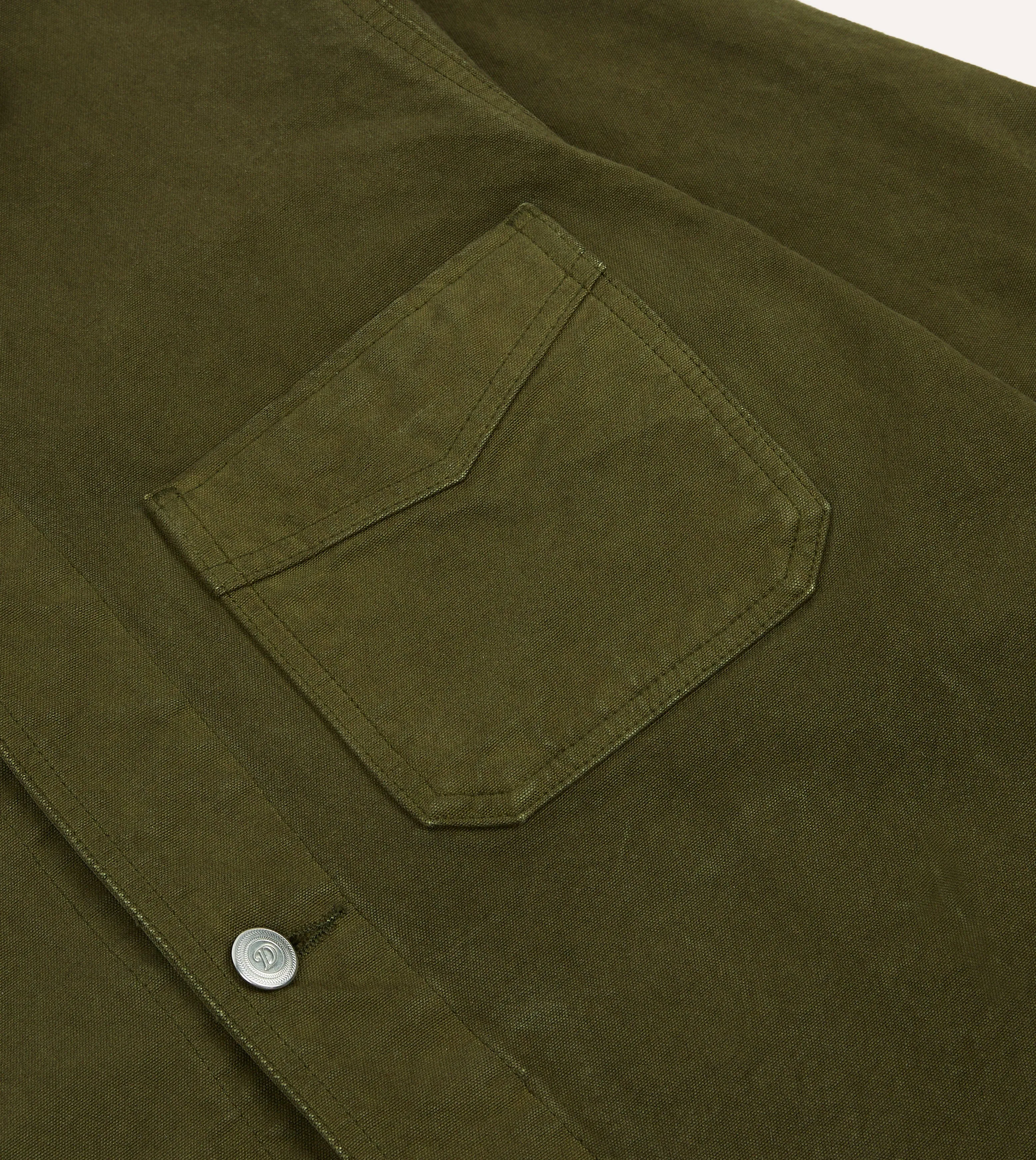 Olive Cotton Duck Canvas Five-Pocket Chore Jacket