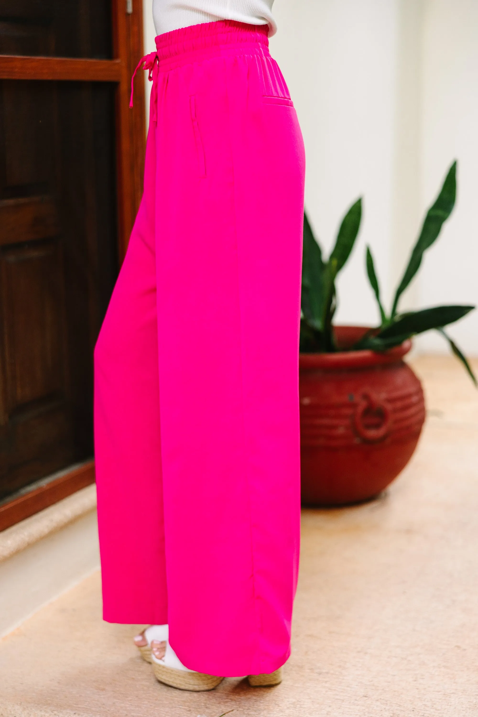 On My Heart Fuchsia Pink Wide Leg Pants