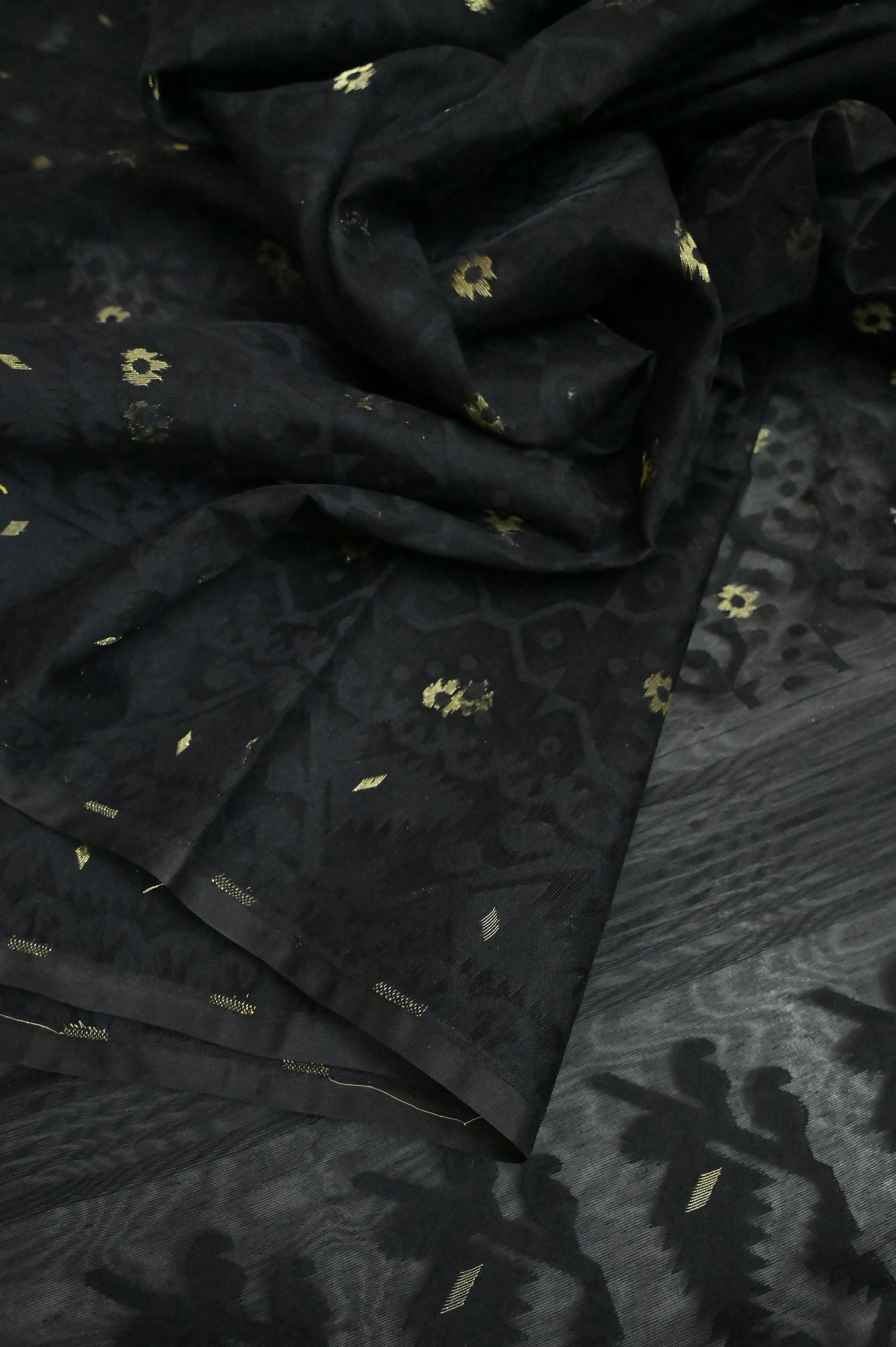 Onyx Black Color Jamdani Saree